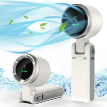 Foldable Handheld Fan - 5-Speed Adjustable Personal Fan with 5000mAh Battery, USB Rechargeable for Travel, Camping, Office & Outdoor Activities