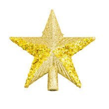 Christmas Tree Top Star Ornament Small Gold Red Sequined Five-Pointed Star for Christmas Tree Top Accessory Decor