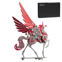 3D Metal Puzzle for Adults, 121Pcs 3D DIY Mechanical Punk Mythical Creature Soaring Unicorn Model Kit, Creative Art Ornament for Home & Office