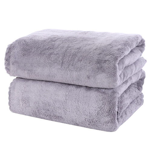 2 Pack Microfiber Bath Towels 27x55 in Grey