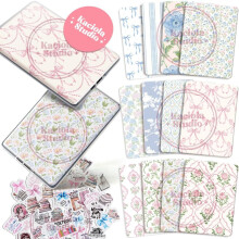 Cozy 12PCS Cardstock Inserts & 50PCS Flower Stickers for Kindle Paperwhite 11th–12th, compatible with Clear Case