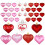 Ornamenti a forma di cuore con finiture multiple, 36 pezzi 1