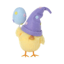 Poussin de Pâques en peluche douce de 16 cm – Violet, décoration printanière mignonne, à glisser dans un panier, à décorer pour le siège