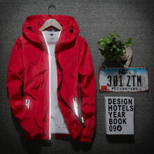 Mens Coats and Jackets Casual Color Plus Size Hoodie Reflective Zipper Outdoor Sport Coat Red 5X
