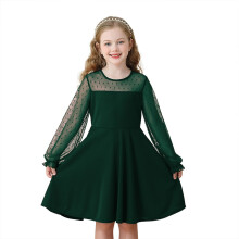 Teen Christmas Dress Long Sleeve Crew Neck A-Line Winter Dresses Christmas Outfits Size 12-13 Years Girls Clothes