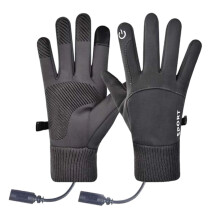 Electric Heating Winter Gloves - Windproof, Waterproof, Touchscreen-Compatible, USB Rechargeable, Nonslip (Dark Gray, M)