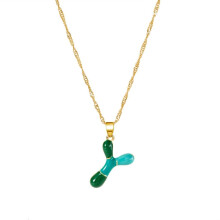 Personalized Colorful Letter Necklace Sturdy Alloy Adjustable Length Neck Chain