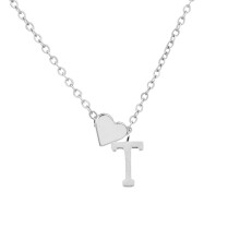 Damen-Halsketten im Ausverkauf, Sterlingsilber 925, Herz-Halskette mit Initialen, Herzbuchstaben-Halskette, personalisierte Monogramm-Halskette (1