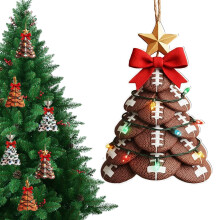 Kerst Rugby Hanger, Kerstboomversiering Acryl 2026, Grappige Feestdecoratie, Cadeau voor Rugbyliefhebbers, Spelers, Coaches, Cadeau, Rugby-Bruin