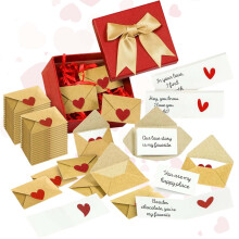 Caixa para Bilhetes de Amor Faça Você Mesmo – 30 Mini Cartões em Branco e Envelopes