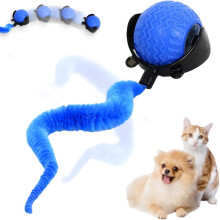 Jouet électrique pour animaux de compagnie, balle robotisée rechargeable par USB avec queue en forme de ver, pour divertir les chats d'intérieur,