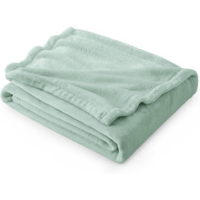 -GentleSoft Sage Green Fleece Throw Blanket - 300GSM Soft Lightweight Plush Cozy Blankets for Bed, Sofa, Couch, Travel, Camping