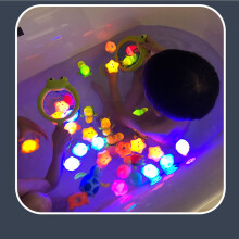 Qocolhg Light-Up Baby Bath Toys, No-Hole Sensory Toys for Toddlers, Suction Pool/Beach/Bathtub Water Toys, Gifts for Boys & Girls 6m–3y, Compatible