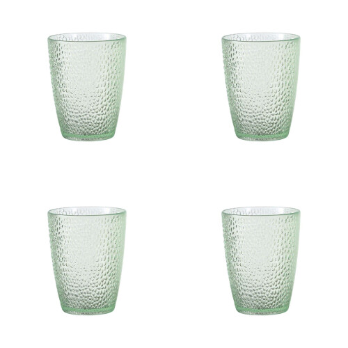 Set van 4 onbreekbare acryl drinkglazen van 350 ml.