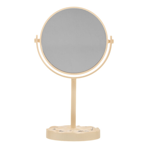Miroir de maquillage double face pivotant beige