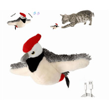 Zwitschernder Vogel als Katzenspielzeug mit flatternden Flügeln und realistischen Geräuschen