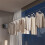 Étendoir à linge rétractable portable blanc mural 5