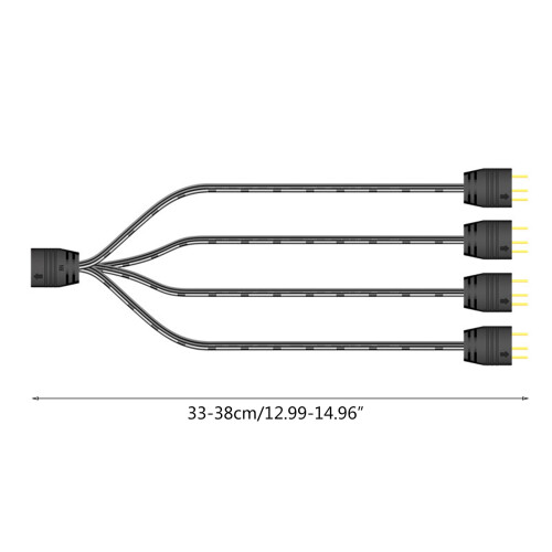 Προσαρμογέας καλωδίου επέκτασης ARGB5V3PinΚαλώδιο διαχωριστή RGB33cm1 σε 4RGB για 1