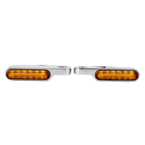 Retro Mini LED Blinkleuchten 12V Bernstein-Silber 2