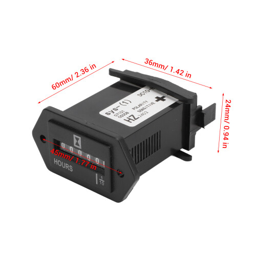 Horómetro mecánico DC10-80V impermeable ABS 1