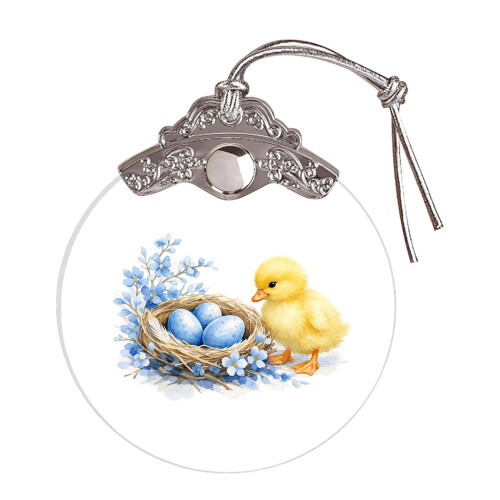 Easter Glass Hanging Decor 2D Flat Holiday Ornament 1
