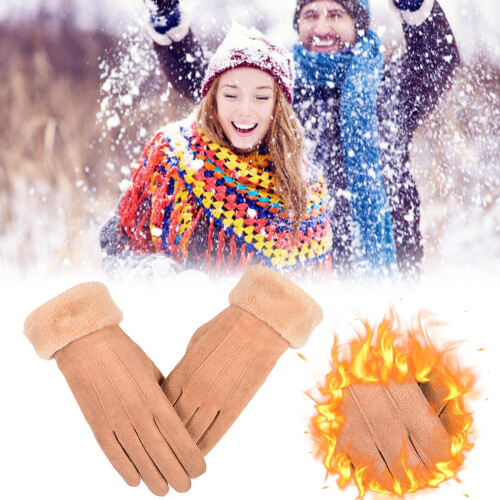 Women's Winter Riding Gloves Thickened Suede Large 2
