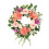 Artificial Floral Wreath with Mixed Silk Flowers and 2