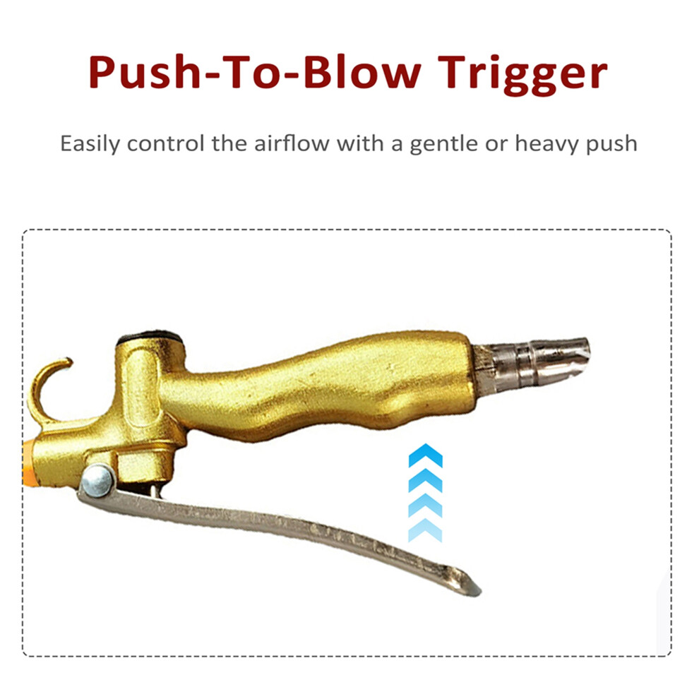 High Volume Gold Air Blow Gun For Air Compressor Dust Cleaning Tool 9471385611340
