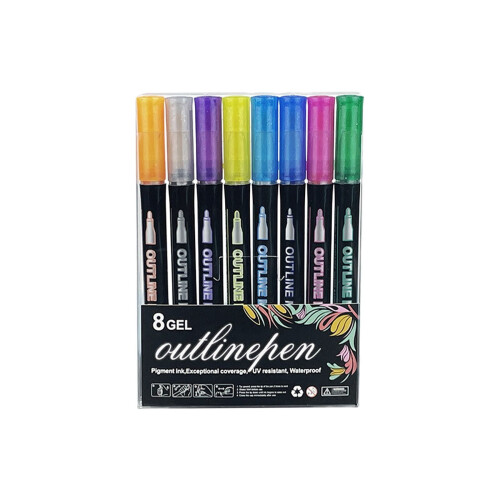 Konturpennor Metalliskt Glitter 10ml Set 1