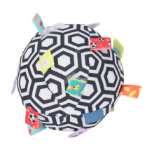 Baby Black and White Plush Fabric Grasping Ball with Sound, 12cm Rattle Toy