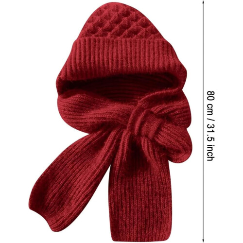 Cachecol com capuz Friendlyk Winter, versátil e tricotado, para mulheres. Combinação de gorro e cachecol quente e macio, grosso e supermacio. 2