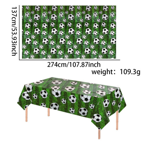 Soccer Ball Tablecloth and Backdrop Set 54x108 in 2