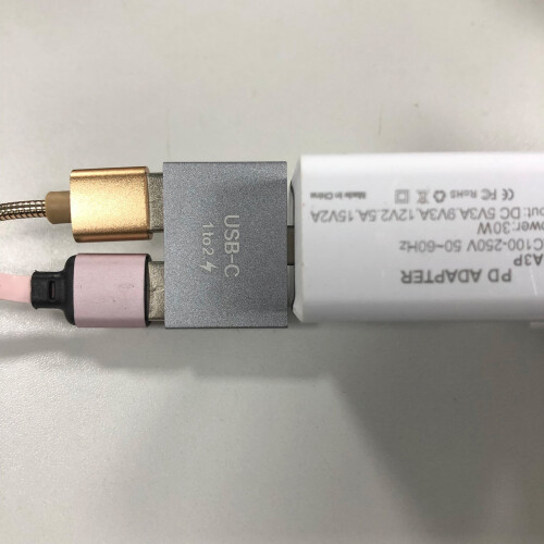 USB-C till dubbel USB 3.0-adapter 10 Gbps data och laddning 1