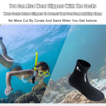 Neoprene Water Socks 2MM Anti-Slip Dive Booties for Men Women Black