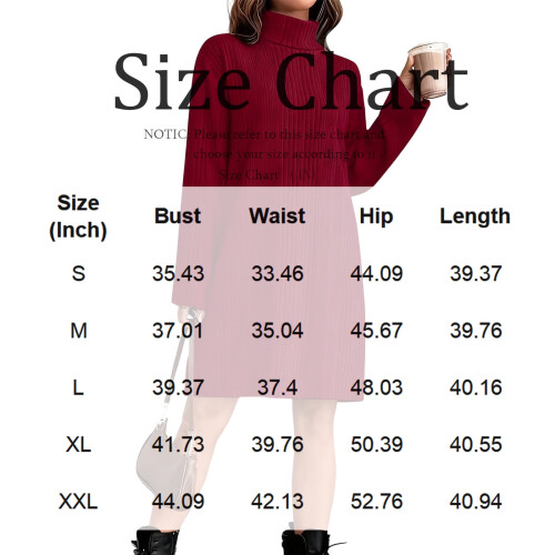 Strikkjole Høj hals Langærmet Oversized Sort XL 2