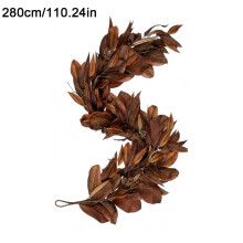 Guirlande de feuilles de magnolia brunes – Décoration artificielle d'automne et de Noël pour cheminée, compatible avec les thèmes rustiques