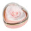 Boîte à bijoux rose en forme de cœur avec rose séchée et collier 1