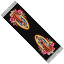 Manta/Cachecol Macia e Quente para Mulheres e Homens, Xale/Cachecol, Manta/Cachecol com a Imagem da Virgem Maria e Rosa, Xales Macios, Presentes