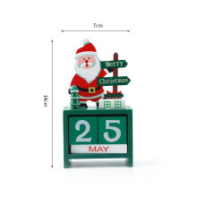 Calendrier de Noël en bois (7,3 x 14 cm) à poser sur un bureau, décor de bureau, scène du Nouvel An, cadeau original à faire soi-même