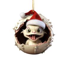 Enfeites encantadores de ovos de dinossauro para decoração de árvore de Natal, perfeitos para crianças e fãs de desenhos animados.
