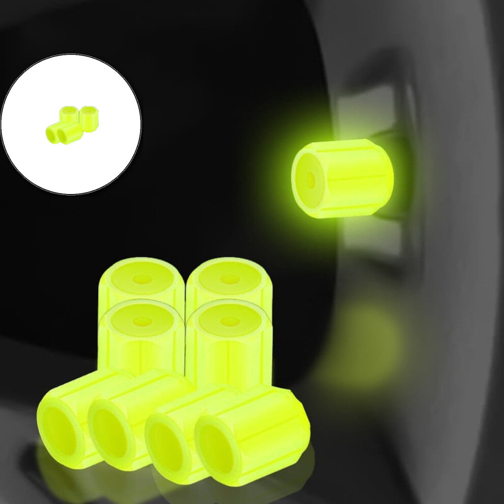 Glow-In-The- Tire Valve Caps Universal 4 Pcs Dark 975221451439