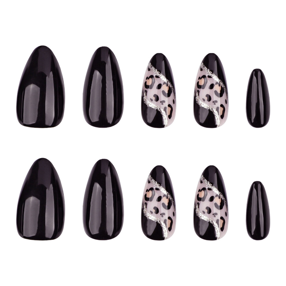 Almond Shaped Fake Nails Glossy on Nails Natural Full Covers False Nails Acrylic Glues on Nails