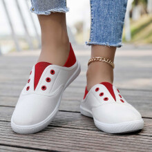 Pantofi de damă, Mocasini, confortabili, cu talpă plată și respirabilă, ușori, pentru mers pe jos, Pantofi de alergare pentru femei, Z02Red, 6.5