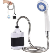 Bomba de ducha portátil para camping, recargable por USB, resistente al agua, con cabezal para senderismo, mochileros, viajes, playa, mascotas.