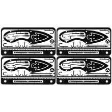 Tarjeta multiherramienta de supervivencia, acero inoxidable 304, para pesca y camping, paquete de 4