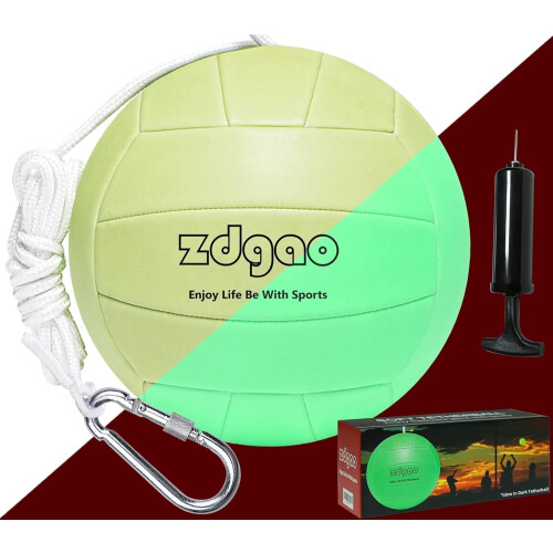 Glow-in-the-Dark Tetherball with Carabiner and Pump