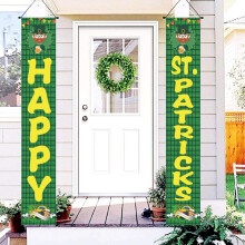 Décorations de la Saint-Patrick : couplets, rideaux décorés, bannières, porches décorés, panneaux de bienvenue pour les fêtes de famille