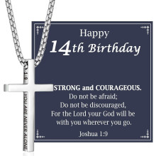 Christian Cross Necklace for Men 13-21st Birthday