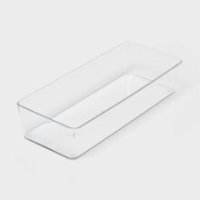 Organizador de cubiertos para cajón, transparente, PETG, 6x15 pulgadas.