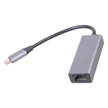 USB-C till RJ45 Gigabit Ethernet-adapter i aluminium, bärbar